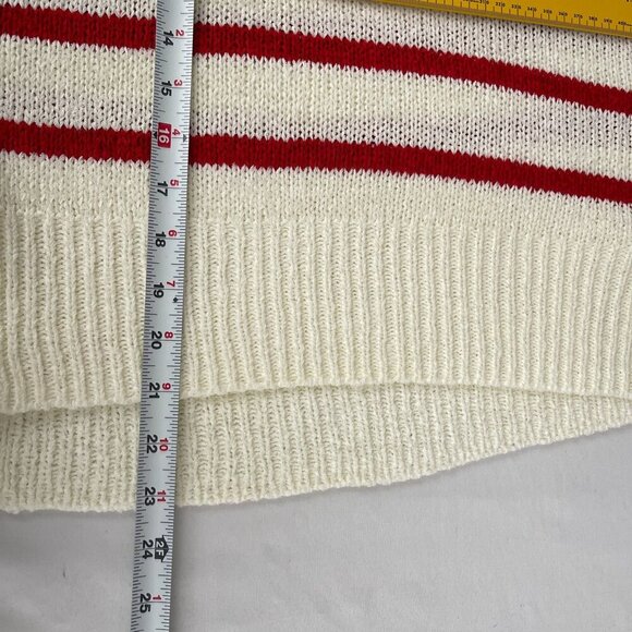 C & C California Striped Long Sleeve Relaxed Knit Sweater Hi-Low Hem Women XL - Picture 8 of 10